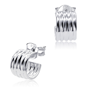 Spiral Designed Silver Stud Earrings STS-2799